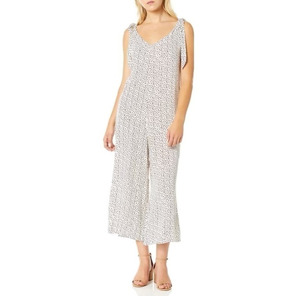 EBERJEY V Neck Felix Jordan Jumpsuit with Tie Shoulder Straps Size Medium - Picture 2 of 9